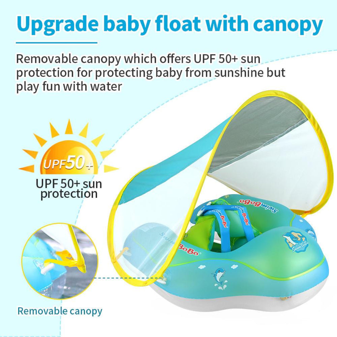 SWIMBOBO Teal Inflatable Float with Canopy – (2–6 Years) 2-6 years > 30 kg