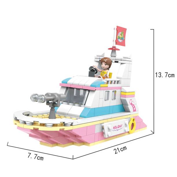 3 in 1 Building Bricks Set, Girls Beach Trip, 351 Pieces