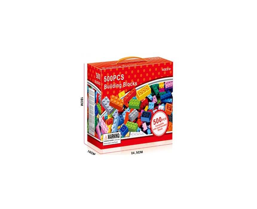 DIY Building Bricks Set, 500 Pieces