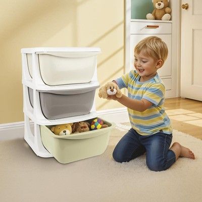 Dolu Kids 3 Tier Storage Unit with Drawers