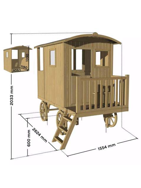 Soulet Carry Wooden Caravan Playhouse