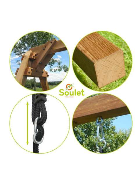 Soulet Noumea Wooden Play Area with Swings and Slide