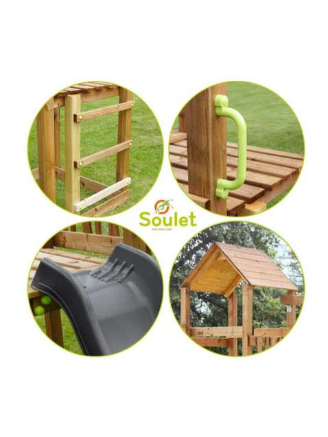 Soulet Noumea Wooden Play Area with Swings and Slide
