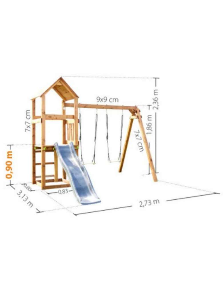 Soulet Noumea Wooden Play Area with Swings and Slide