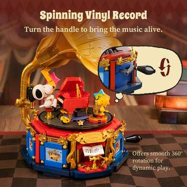 Peanuts Phonograph Building Bricks Set