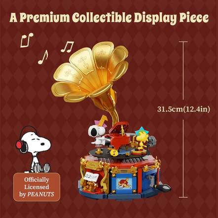 Peanuts Phonograph Building Bricks Set