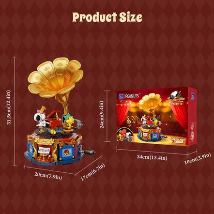 Peanuts Phonograph Building Bricks Set