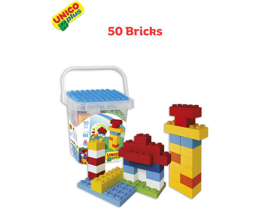 Androni Unico Plus Bricks in Bucket, 100 Pieces