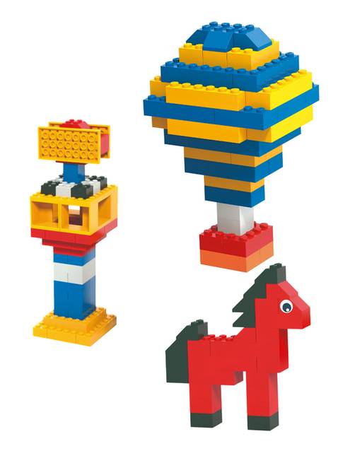 Androni Unico Plus Maxi Bricks in Basket, 500 Pieces