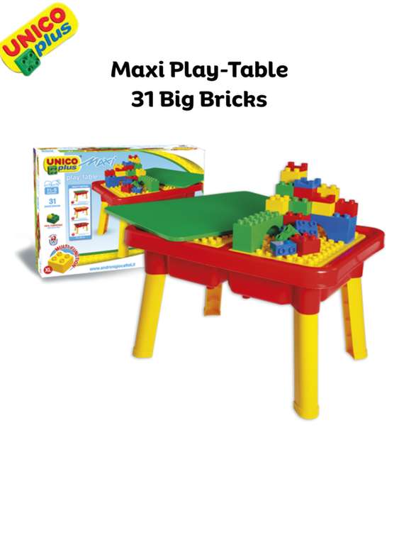 Androni Unico Plus Maxi Play Table with 31 Large Bricks