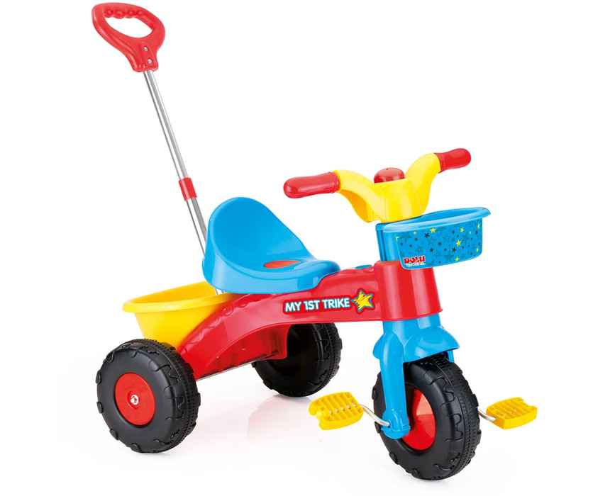 Dolu Red Tricycle with Parent Handle, 90 x 45 x 84 cm