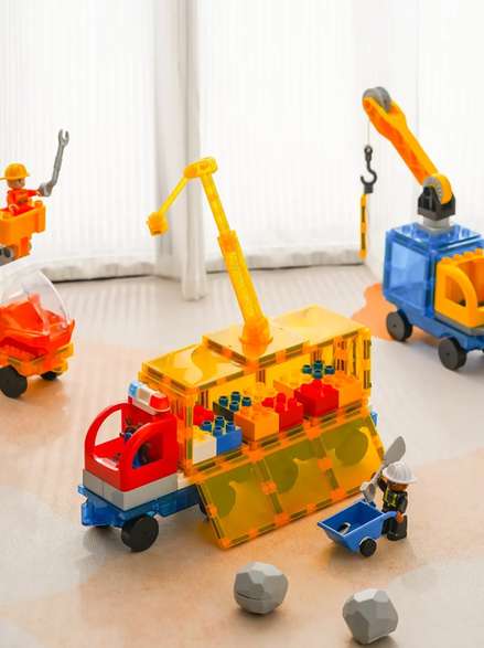 Magnetic Building Blocks and Tiles Set, 101 Pieces