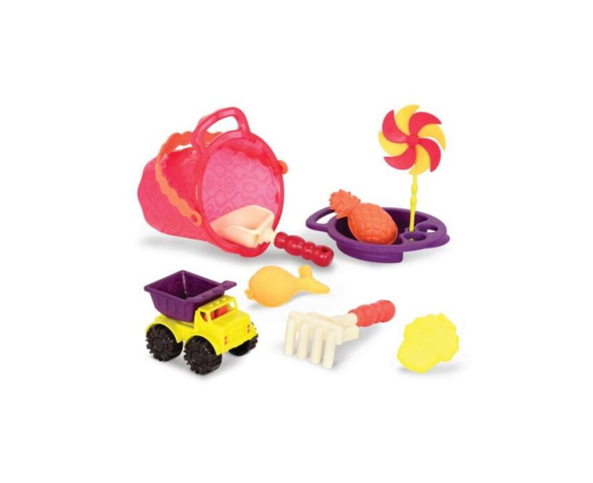 B. toys Medium Sand Bucket Set with Mini Truck