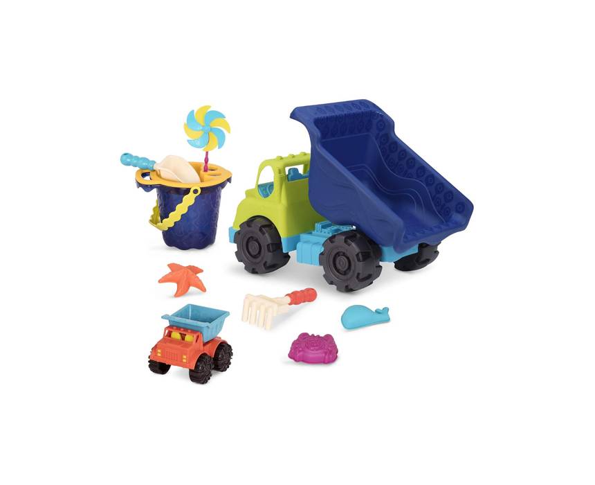 B. toys Dump Truck and Medium Sand Bucket Set, 50 cm