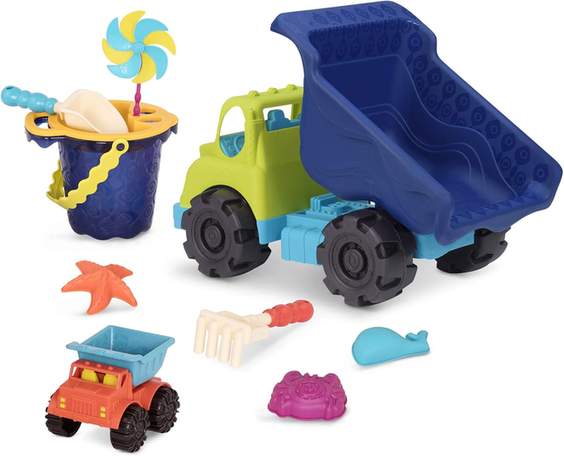 B. toys Dump Truck and Medium Sand Bucket Set, 50 cm