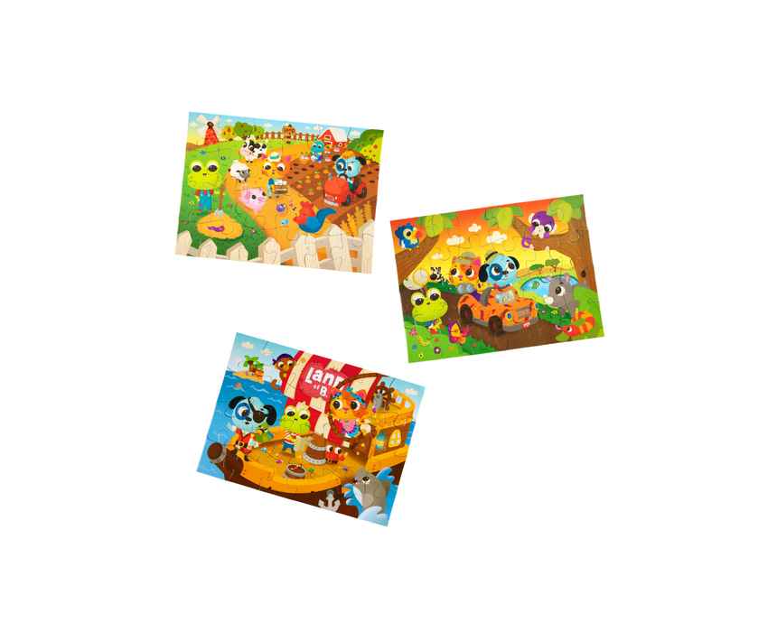 B. toys Jigsaw Adventures Puzzle Set, 3 x 24 Pieces