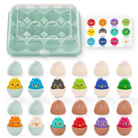Battat Sort and Match Wobble Eggs, 12 Pieces