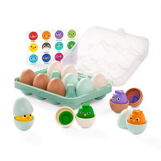 Battat Sort and Match Wobble Eggs, 12 Pieces