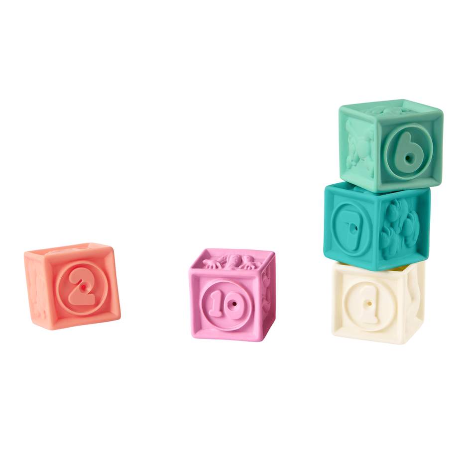 B. toys Stackin Squishies Sensory Blocks and Stacking Cups, 17 Pieces