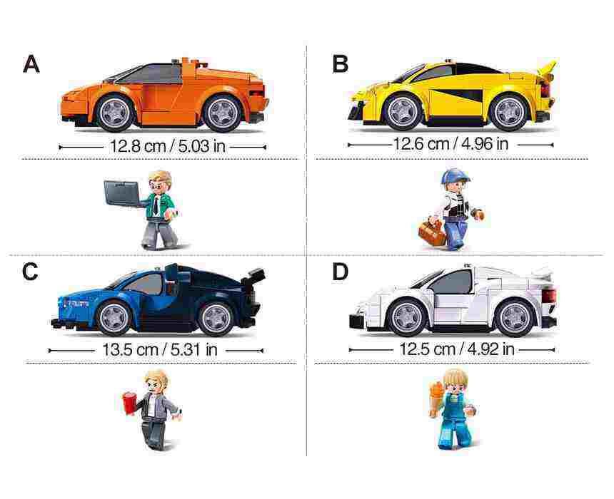 Sluban Metropolis Sports Car Building Bricks, 112 Pieces, Assorted