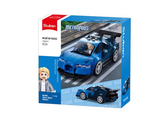 Sluban Metropolis Sports Car Building Bricks, 112 Pieces, Assorted