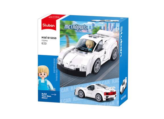 Sluban Metropolis Sports Car Building Bricks, 112 Pieces, Assorted