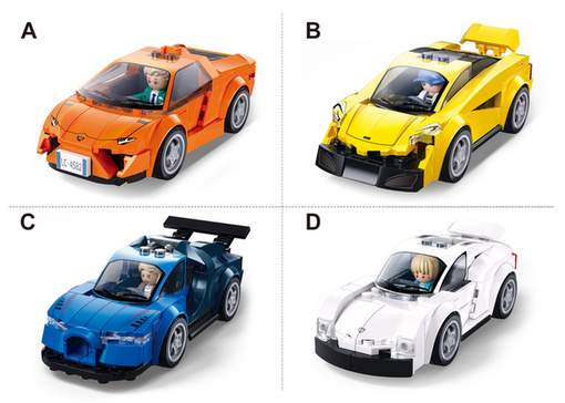 Sluban Metropolis Sports Car Building Bricks, 112 Pieces, Assorted