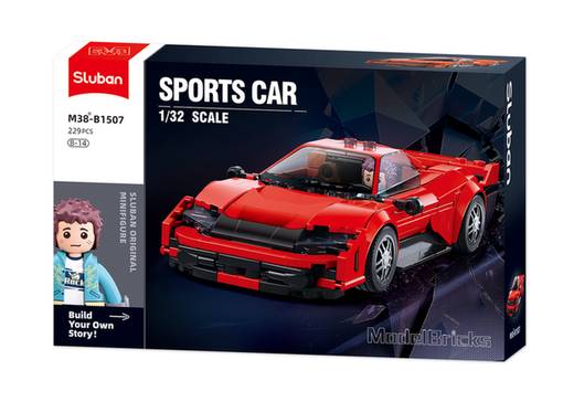 Sluban Famous Car Building Bricks, Red, 227 Pieces