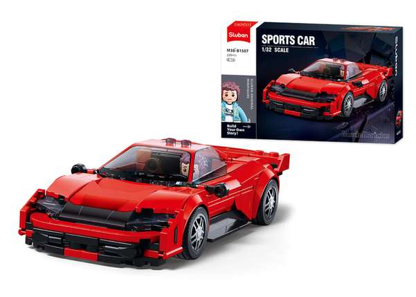 Sluban Famous Car Building Bricks, Red, 227 Pieces