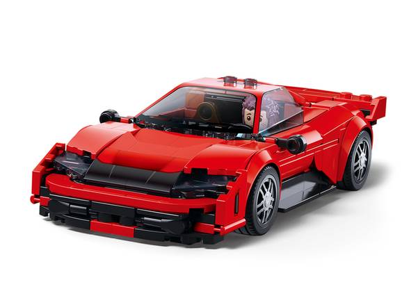 Sluban Famous Car Building Bricks, Red, 227 Pieces