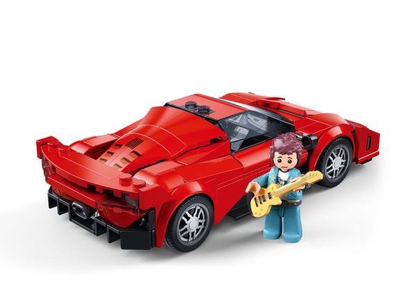 Sluban Famous Car Building Bricks, Red, 227 Pieces