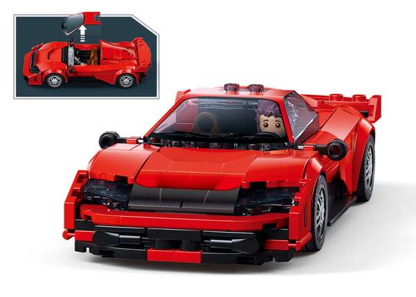 Sluban Famous Car Building Bricks, Red, 227 Pieces