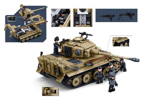 Sluban Tiger Heavy Tank Building Bricks, 941 Pieces
