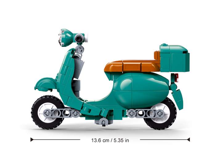 Sluban Retro Scooter Building Bricks, Green, 151 Pieces