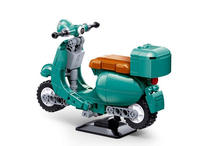 Sluban Retro Scooter Building Bricks, Green, 151 Pieces