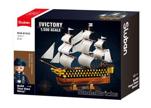 Sluban HMS Victory Sailing Ship Building Bricks, 1075 Pieces