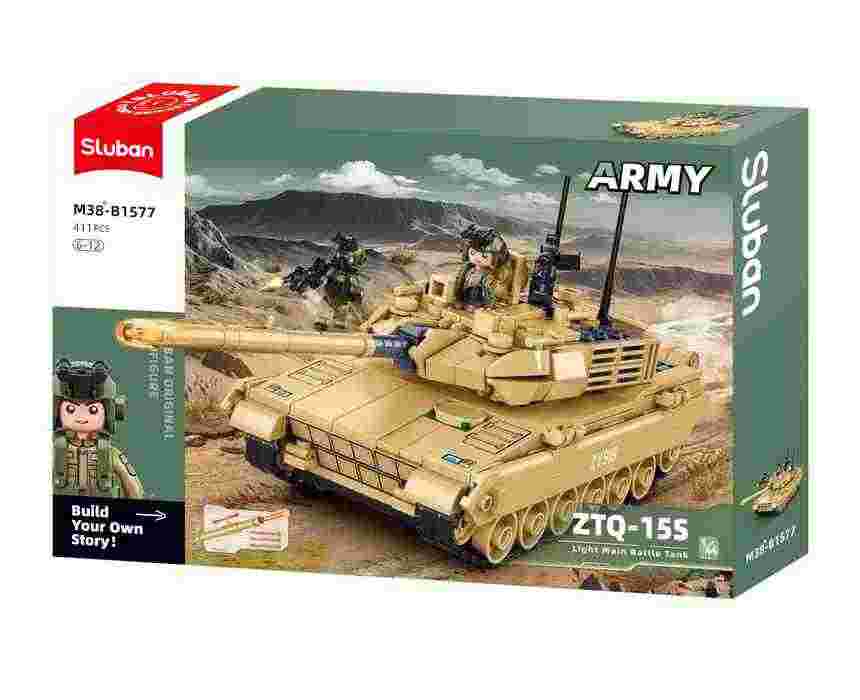 Sluban Type 15 Light Tank Building Bricks, 411 Pieces