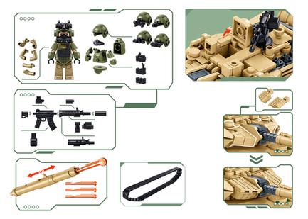 Sluban Type 15 Light Tank Building Bricks, 411 Pieces