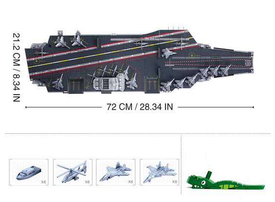Sluban Fujian Aircraft Carrier Building Bricks, 1312 Pieces