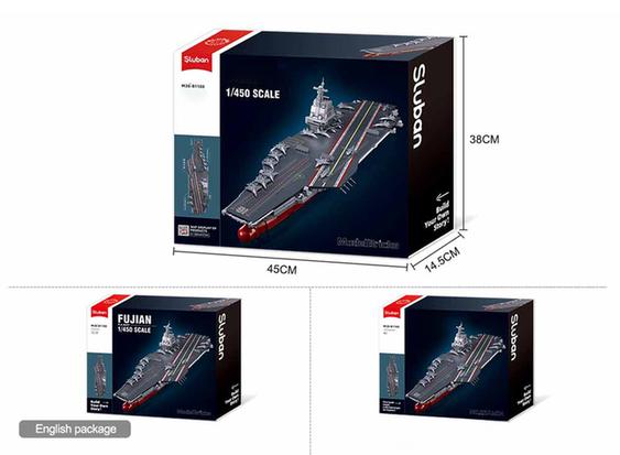 Sluban Fujian Aircraft Carrier Building Bricks, 1312 Pieces