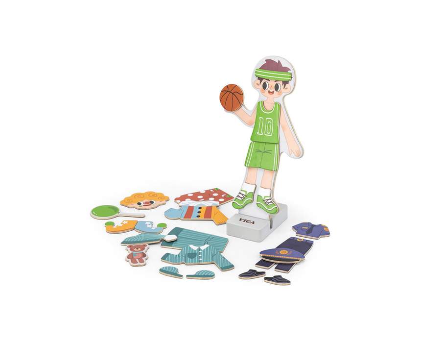 Wooden Magnetic Dress Up Puzzle, Boy