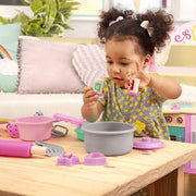 Kids Cooking Set in a Box, Pink and Grey