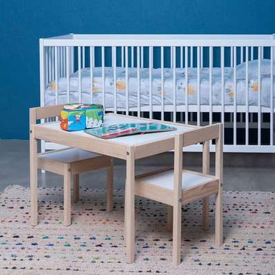 Kukka Solid Wood Kids Table and Chair Set