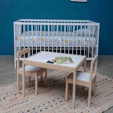 Kukka Solid Wood Kids Table and Chair Set