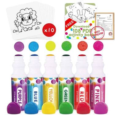 Jar Melo Dot Markers Kit, 6 Colors