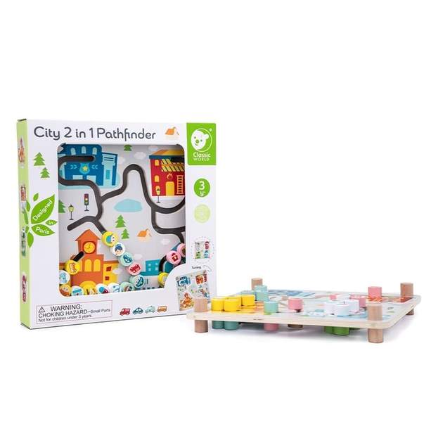 City 2 in 1 Wooden Pathfinder Puzzle