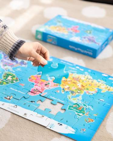 World Map Puzzle for Kids