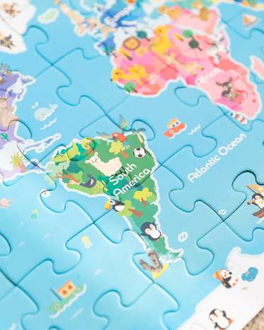World Map Puzzle for Kids