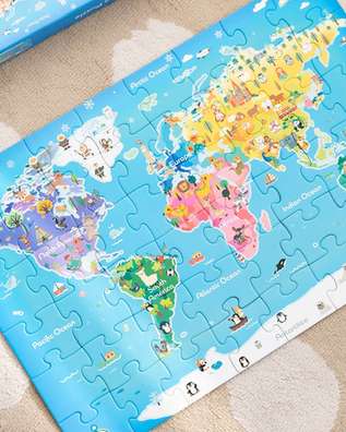 World Map Puzzle for Kids