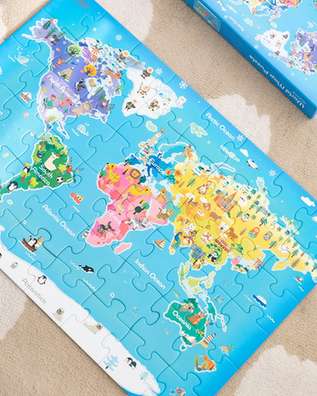 World Map Puzzle for Kids